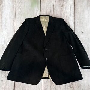 VTG SAKS FIFTH AVENUE Men’s Black Suede Made in USA Sport Coat Blazer ~ 44R